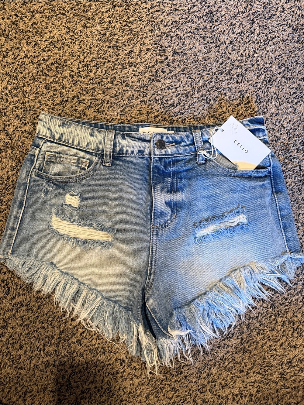 Cello Light Blue Distressed Denim Cutoff Shorts
